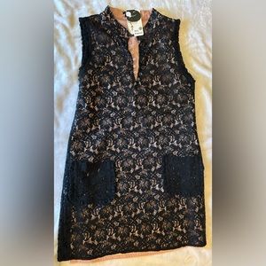 BCBGMaxAzria Black laced mini dress